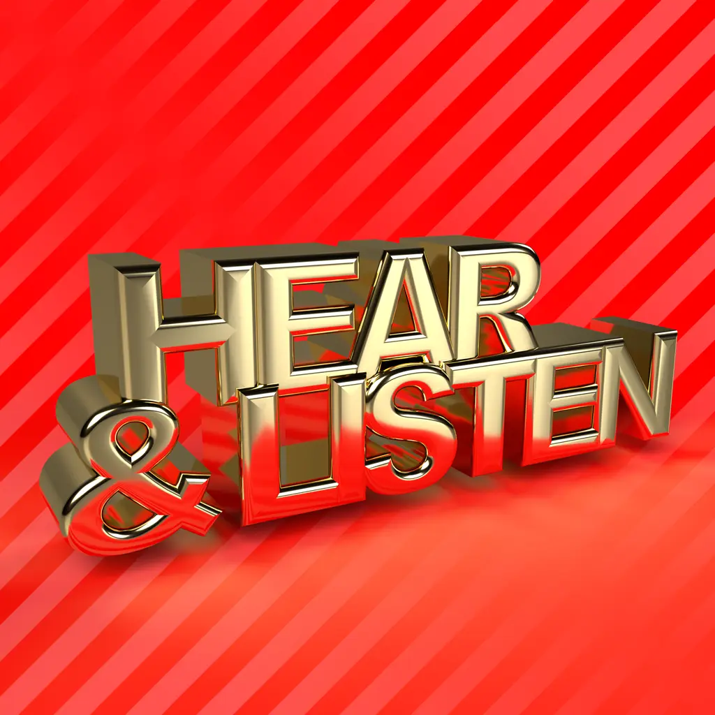 hear and listen red